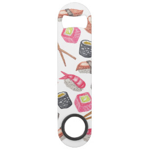 Saké à la mode mignon et baguettes de sushi