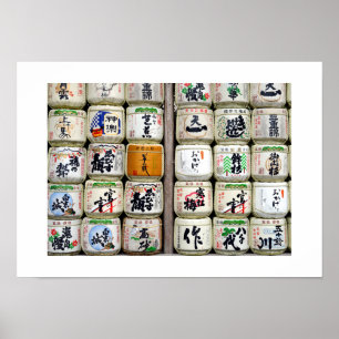 Sake-Fässer des Ise-Schreins: Japan Poster