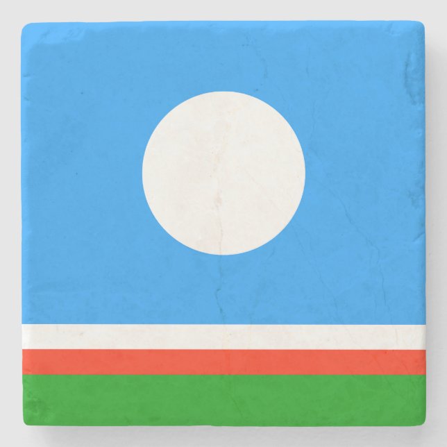 Sakha Flag Steinuntersetzer (Vorderseite)