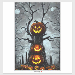 Sakko Laternenkürbis Halloween Fantasy Art Aufkleber