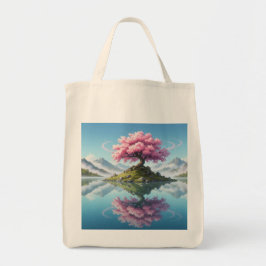 Sakora tree in In the middle of a lake.mountains Tragetasche