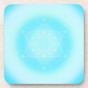sakraler geometrischer, blau, Metatron, Getränkeuntersetzer
