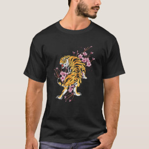 Sakura Asien Dschungel Tier Tiger T-Shirt