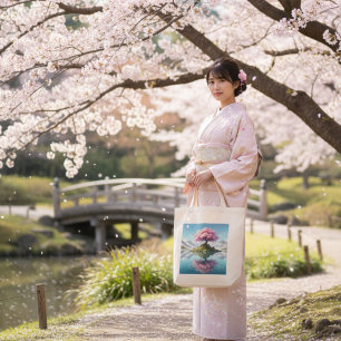 Sakura-Baum-Berg-See-Tragetasche   Japanische Kirs Tragetasche
