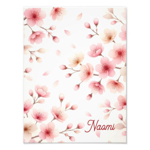 Sakura-Bewegung Nahtloses Muster Feminine Yoga Fotodruck