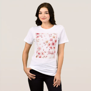 Sakura-Bewegung Nahtloses Muster Weibliche Anpas Tri-Blend Shirt