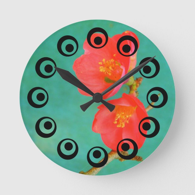 Sakura Blossom Wall Clock Runde Wanduhr (Vorderseite)