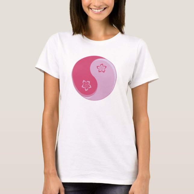 Sakura Blossom Yin Yang T-Shirt (Vorderseite)