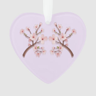Sakura Blossom Zweigstelle Herz Akryler Ornament