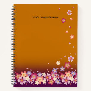 Sakura Blossoms Gold Custom Student Hiragana Notizbuch
