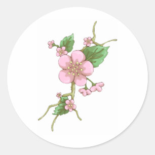 Sakura Blossoms Runder Aufkleber