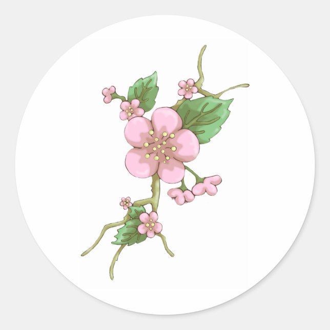Sakura Blossoms Runder Aufkleber (Vorderseite)