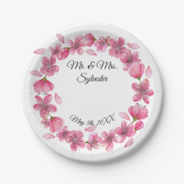 Sakura Blume Hochzeitspapier Teller 7"