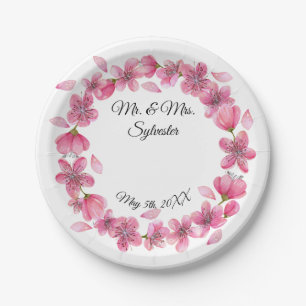Sakura Blume Hochzeitspapier Teller 7"