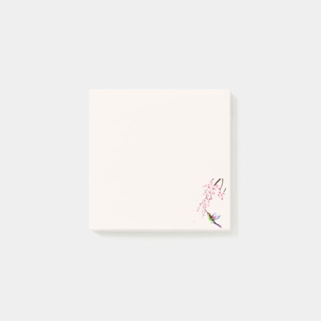 Sakura Blume & Humming Bird - Nachhinweise Post-it Klebezettel (Vorderseite)