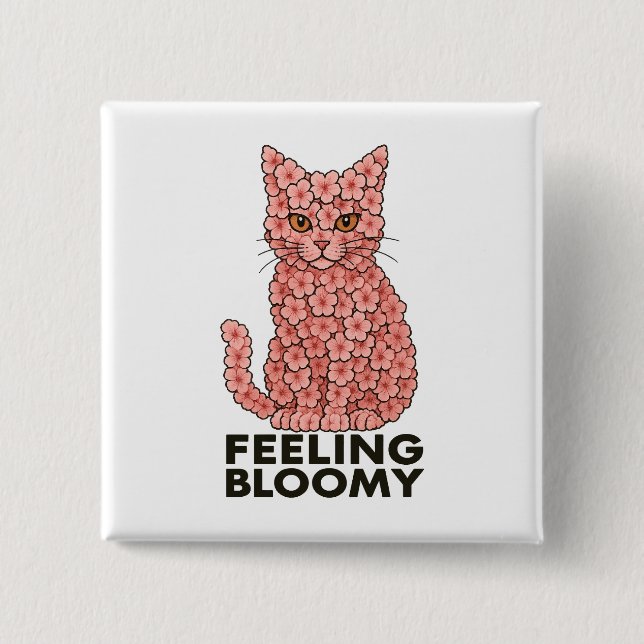 Sakura Blume Kat Gefühl Bloomy Button (Vorderseite)