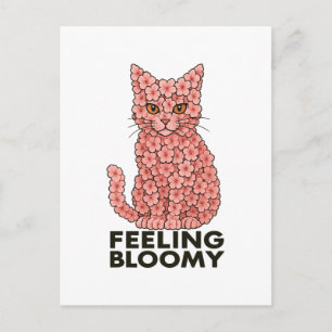 Sakura Blume Kat Gefühl Bloomy Postkarte