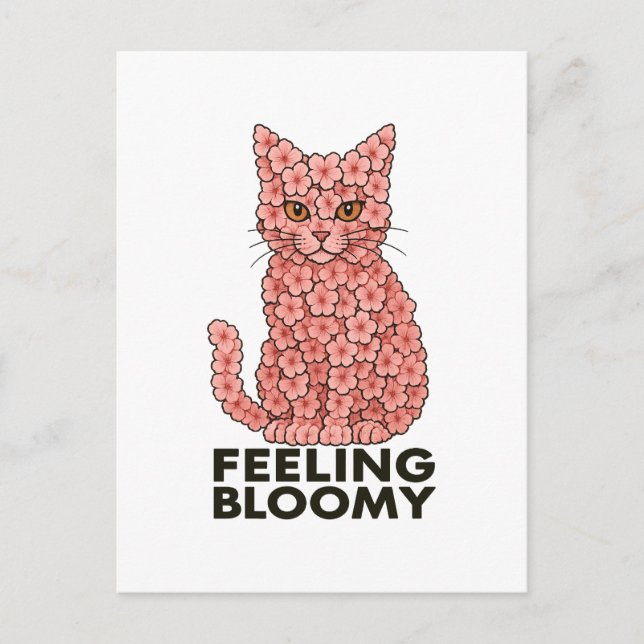 Sakura Blume Kat Gefühl Bloomy Postkarte (Vorderseite)