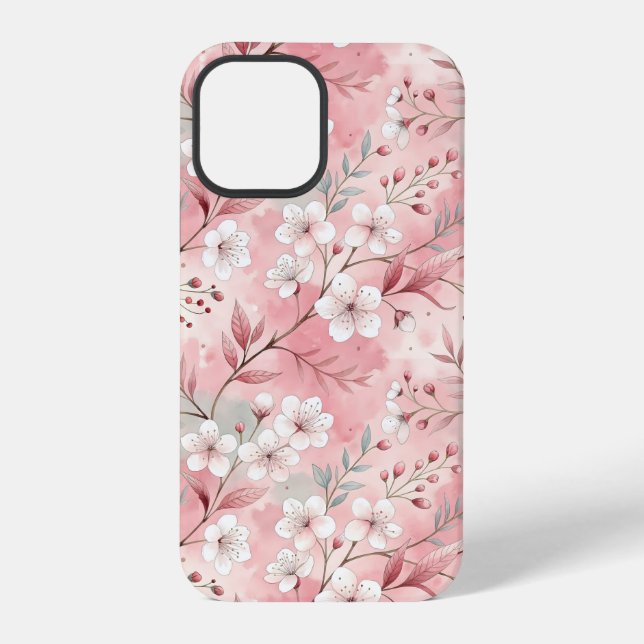 Sakura Blume Pattern Pink iPhone 12 Pro Hülle (Rückseite)