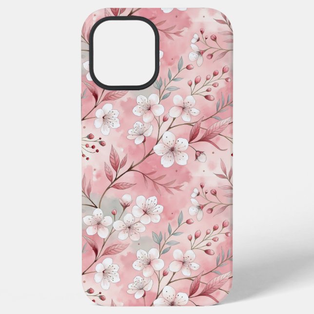 Sakura Blume Pattern Pink iPhone 12 Pro Max Hülle (Rückseite)