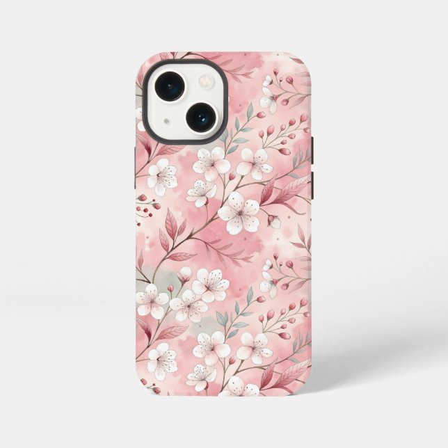 Sakura Blume Pattern Pink iPhone 13 Mini Hülle (Rückseite)