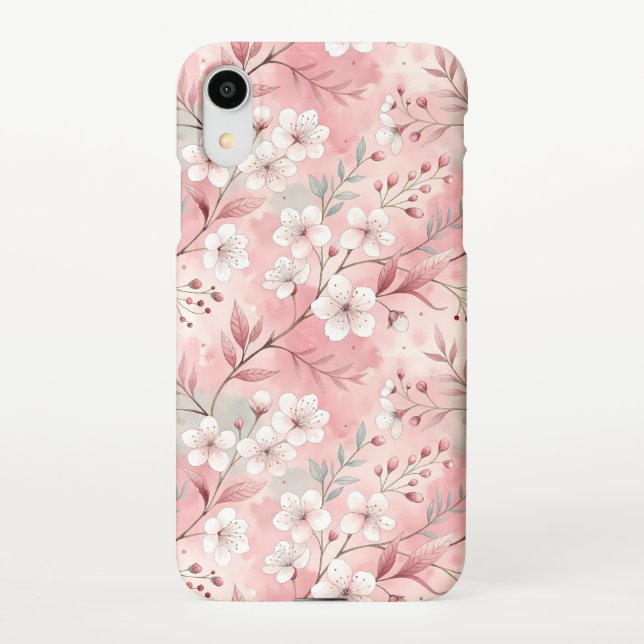 Sakura Blume Pattern Pink iPhone Hülle (Rückseite)