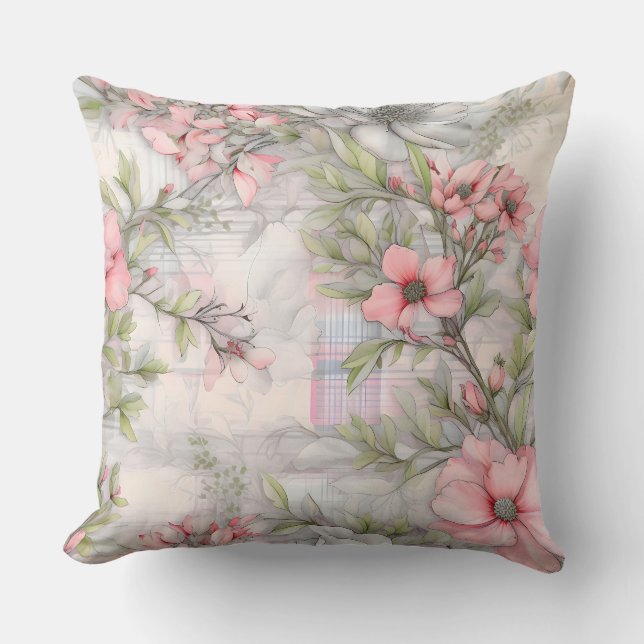 Sakura Blush Serenade Botanisch Kissen (Vorderseite)