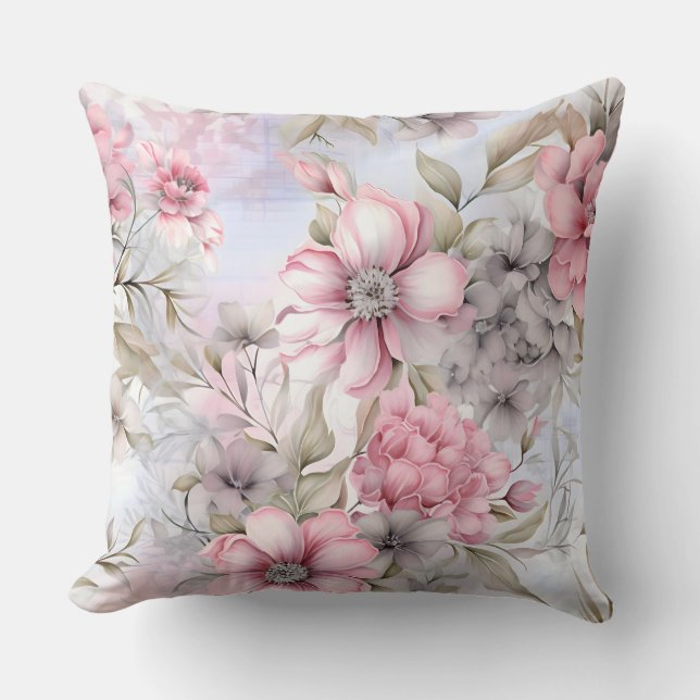 Sakura Blush Serenade Botanisch Kissen (Vorderseite)