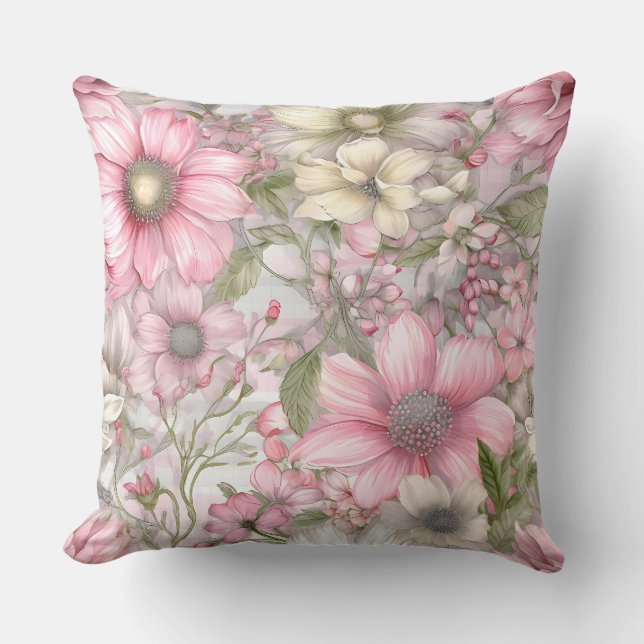 Sakura Blush Serenade Botanisch Kissen (Vorderseite)