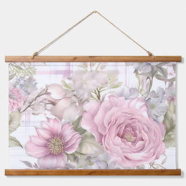 Sakura Blush Serenade Botanisch Wandteppich Mit Holzrahmen