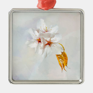 Sakura - Blüte der japanischen Kirsche Silbernes Ornament