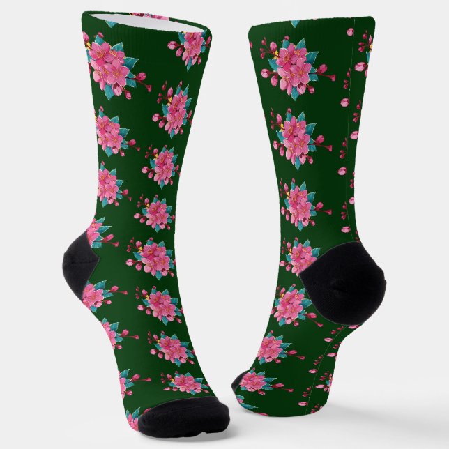Sakura-Blüte Socken (Gewinkelt)