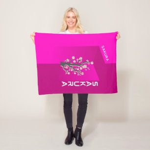 : Sakura-Blüten-Traumdecke - Sanftes Rosa Kirsche  Fleecedecke