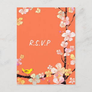 Sakura : Cartes postales RSVP de mariage