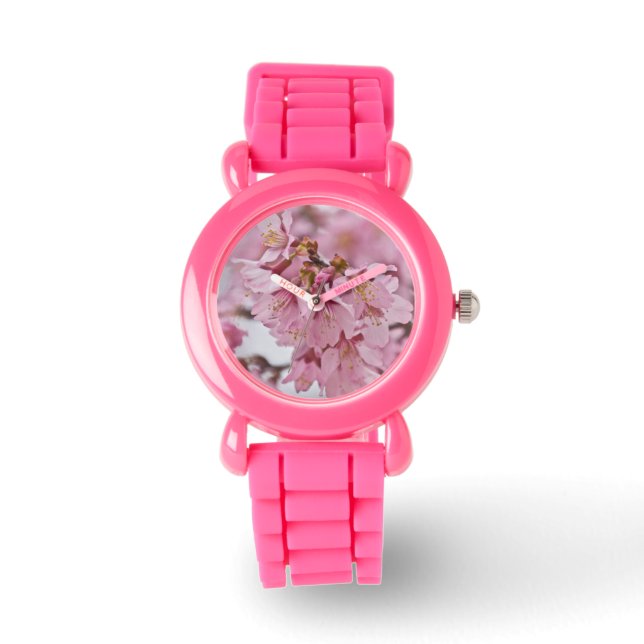 Sakura Cheroms Blüten Pink Armbanduhr (Vorderseite)