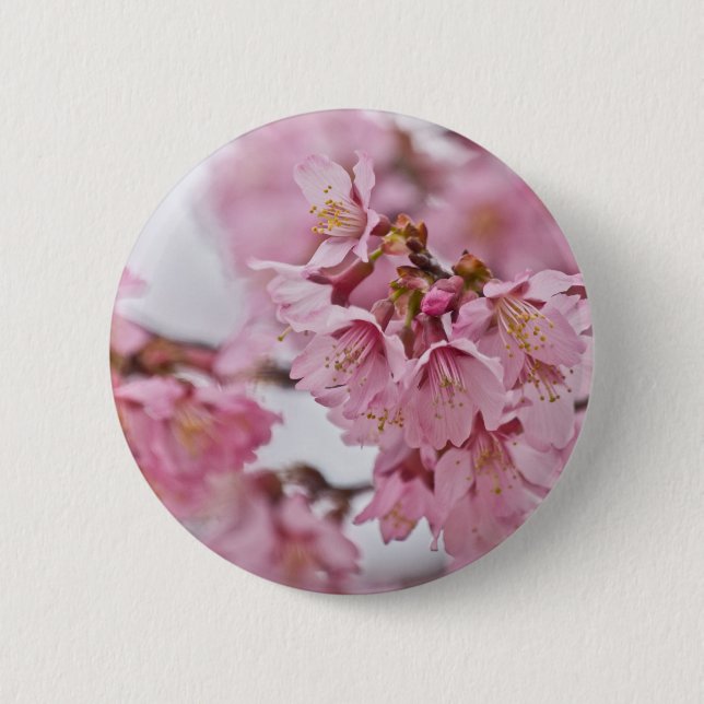 Sakura Cheroms Blüten Pink Button (Vorderseite)