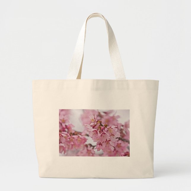 Sakura Cheroms Blüten Pink Jumbo Stoffbeutel (Vorne)