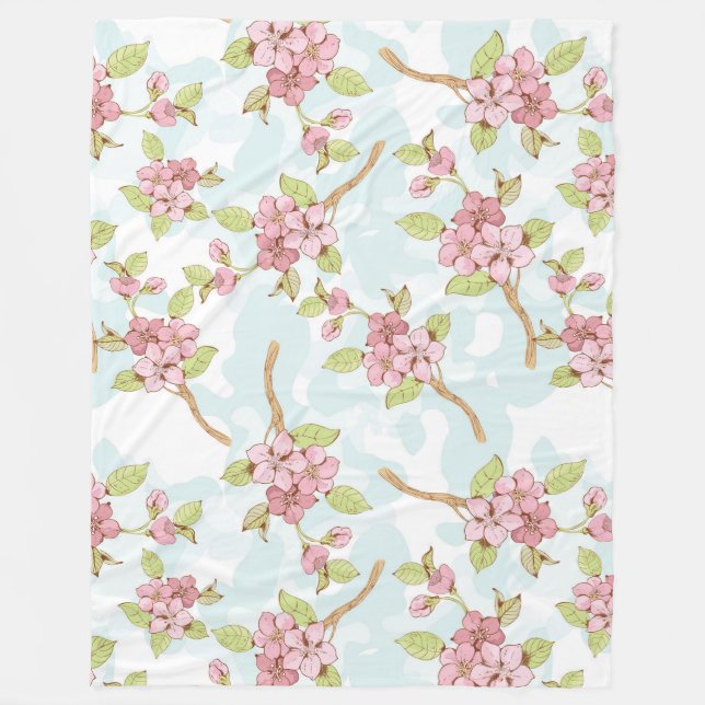 Sakura/Cherry Blossom Fleecedecke (Vorderseite)