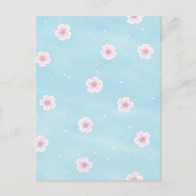 Sakura Cherry Blossom Japanischer Frühlingsfloral Postkarte (Vorderseite)