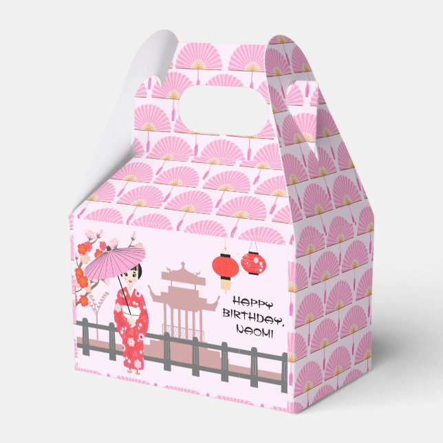 Sakura Cherry Blossom Japanisches Mädchen Geburtst Geschenkschachtel (Vorderseite)