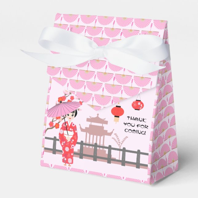 Sakura Cherry Blossom Japanisches Mädchen Geburtst Geschenkschachtel (Vorderseite)