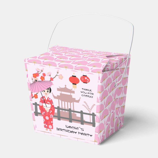 Sakura Cherry Blossom Japanisches Mädchen Geburtst Geschenkschachtel (Vorderseite)