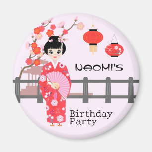 Sakura Cherry Blossom Japanisches Mädchen Geburtst Magnet