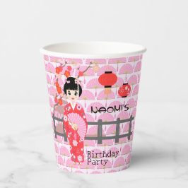 Sakura Cherry Blossom Japanisches Mädchen Geburtst Pappbecher