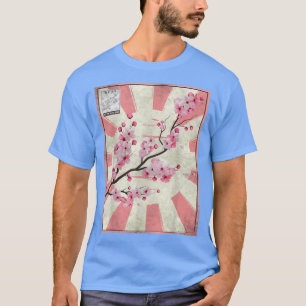 Sakura Cherry Blossom Postage Briefmarke Japanisch T-Shirt