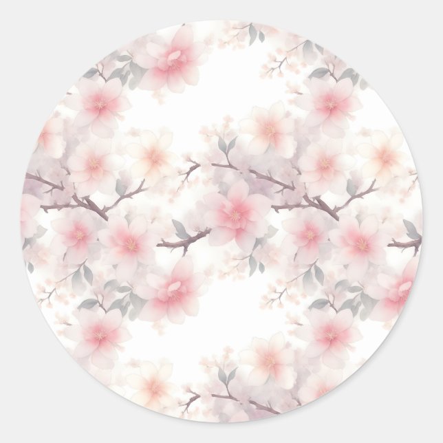 Sakura, Cherry Blossom Runder Aufkleber (Vorderseite)
