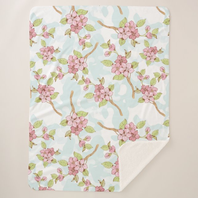 Sakura/Cherry Blossom Sherpadecke (Vorderseite)