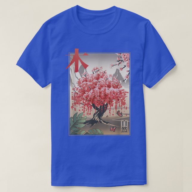 Sakura Cherry Blossom Tremor Japanische Kunst  T-Shirt (Design vorne)