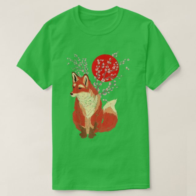 Sakura Cherry Blossom Wildlife Forest Animal Lover T-Shirt (Design vorne)