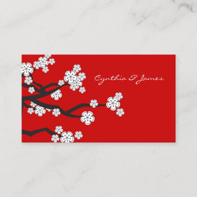Sakura Cherry Blossoms Asiatische Hochzeitsfeier P Platzkarte (Vorderseite)